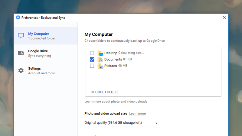Backup & Sync is Google Drive’s new desktop tool. (Image: Screenshot)